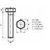 M8x10 DIN 933 A2 Śruba sześciokątna nierdzewna