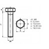 M8x16 DIN 933 A2 Śruba sześciokątna nierdzewna