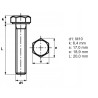 M10x20 DIN 933 A2 Śruba sześciokątna nierdzewna