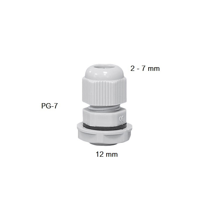 Dławik z przeciwnakrętką PG7 3,5-6mm