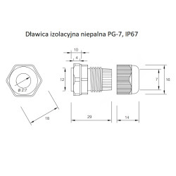 Dławik z przeciwnakrętką PG7 3,5-6mm