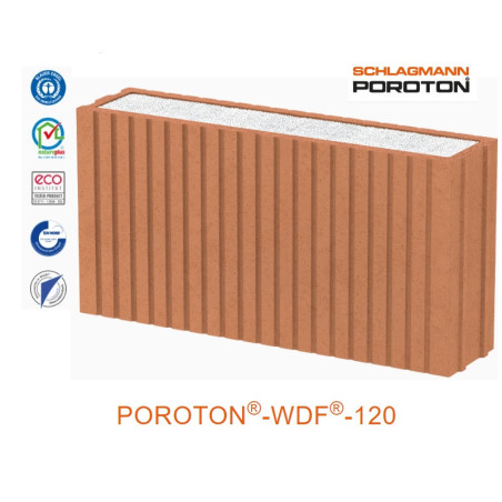 POROTON-WDF 120 mm - Pustak ceramiczny ścienny z perlitem